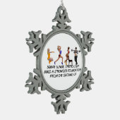 OBERSTER untersetzter Slogan Schneeflocken Zinn-Ornament (Links)