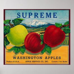 Oberstes Apple-Label - Staat in Washington Poster