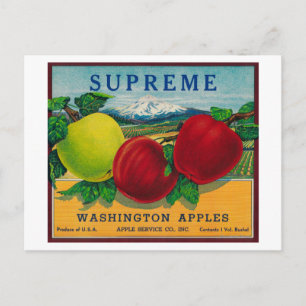 Oberstes Apple-Label - Staat in Washington Postkarte
