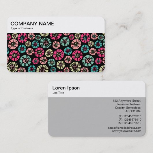 oberstes Panel - Abstrakte Blume 031023 Visitenkarte (Vorne/Hinten)