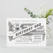 Oberstes Vintages Geburtstag GRILLEN Einladungs-| Einladung (Stehend Vorderseite)
