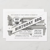 Oberstes Vintages Geburtstag GRILLEN Einladungs-| Einladung (Vorne/Hinten)