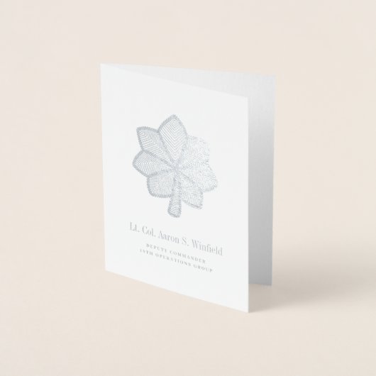 Oberstleutnant Military Rank Personal Folienkarte (Vorderseite)