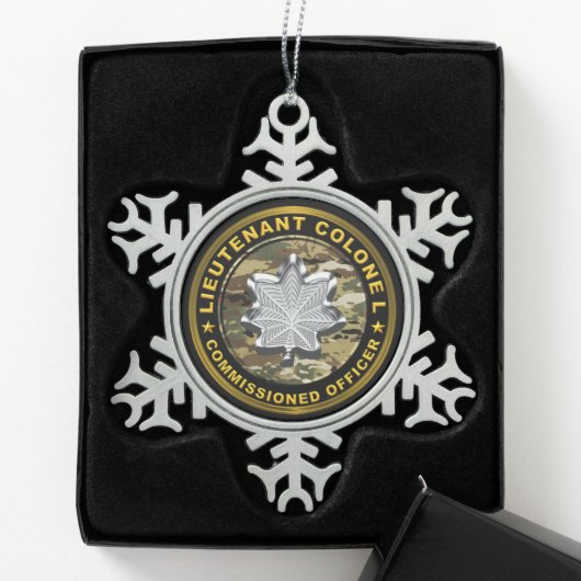 Oberstleutnant  schneeflocken Zinn-Ornament (Box)
