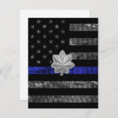 Oberstleutnant Thin Blue Line Flag gestört Dankeskarte (Vorne/Hinten)