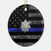 Oberstleutnant Thin Blue Line Flag gestört Keramik Ornament (Links)