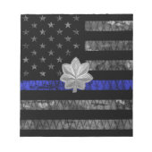 Oberstleutnant Thin Blue Line Flag gestört Notizblock (Vorderseite)