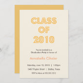 Oberteil der Einladung des Abschlusses {orange} (Vorne/Hinten)