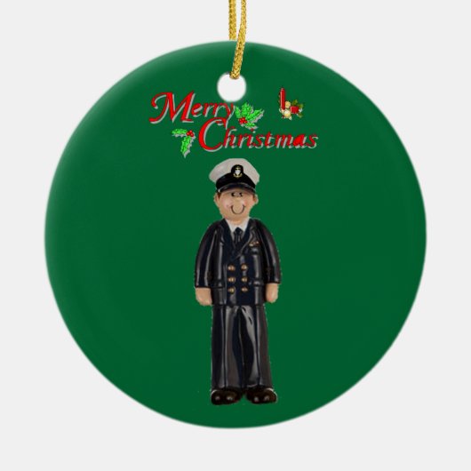 OberWeihnachtsschmuck der Marine Keramikornament (Vorne)