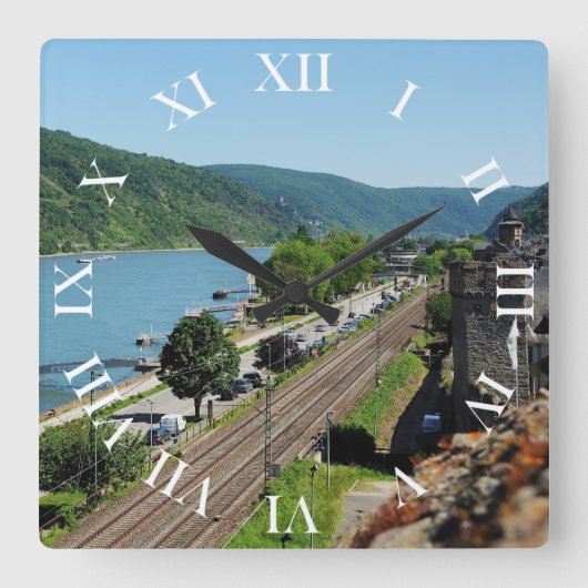 Oberwesel am Rhein Quadratische Wanduhr (Vorderseite)