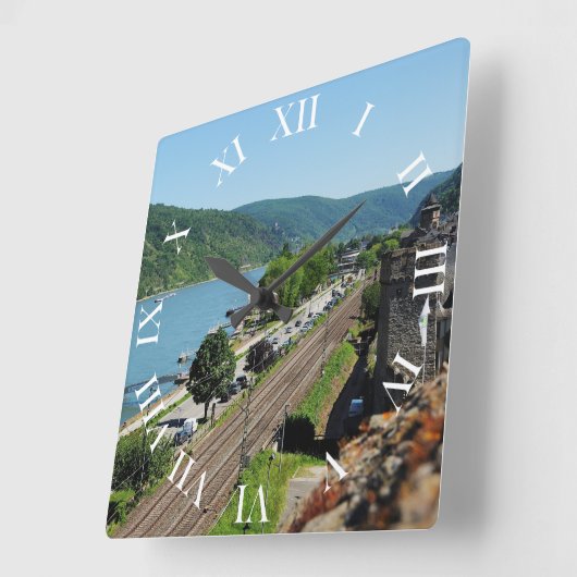 Oberwesel am Rhein Quadratische Wanduhr (Winkel)