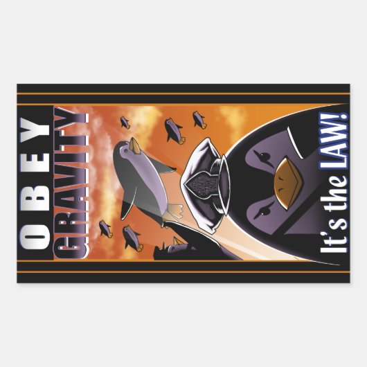 Obetische Schwerkraft Rechteckiger Aufkleber (Vorderseite)
