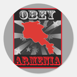 Obey Armenia Runder Aufkleber