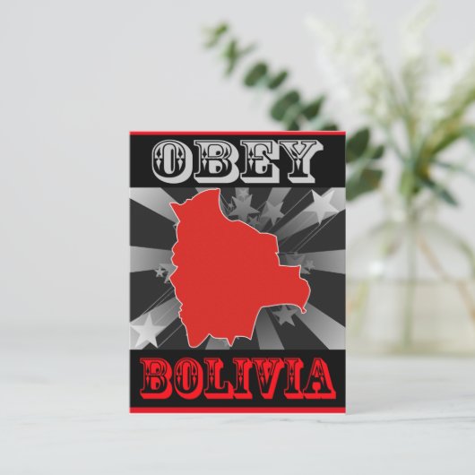 Obey Bolivia Postkarte (Stehend Vorderseite)
