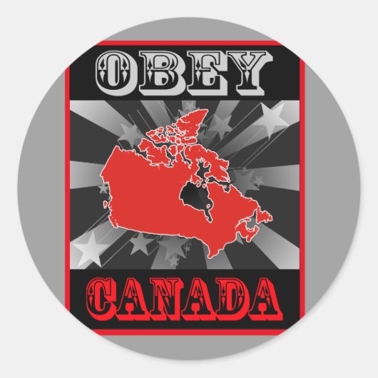 Obey Canada Runder Aufkleber (Vorderseite)