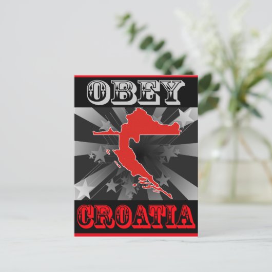 Obey Croatia Postkarte (Stehend Vorderseite)