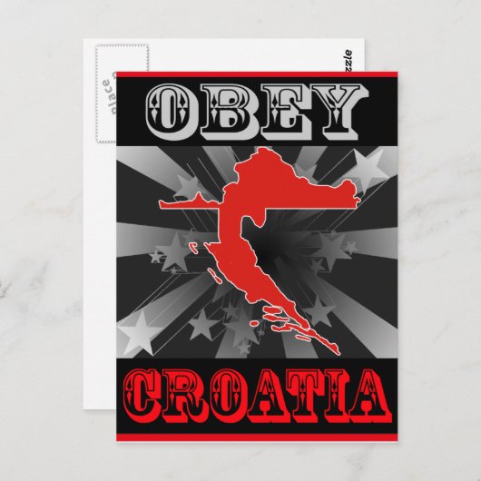Obey Croatia Postkarte (Vorne/Hinten)