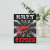 Obey Cyprus Postkarte (Stehend Vorderseite)