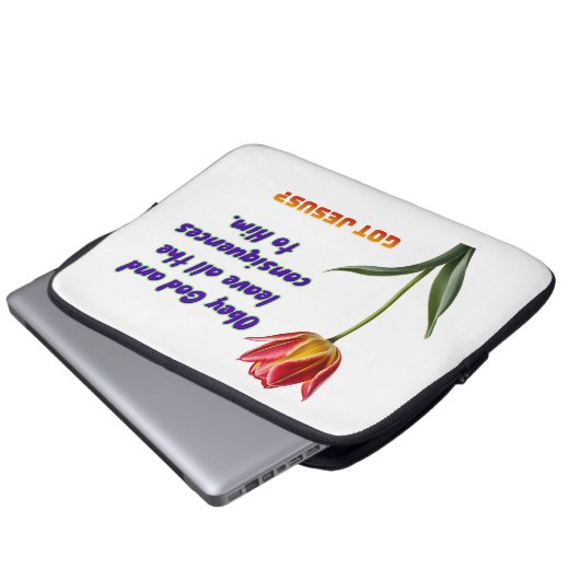 Obey God  Laptopschutzhülle (Vorne Knopf)