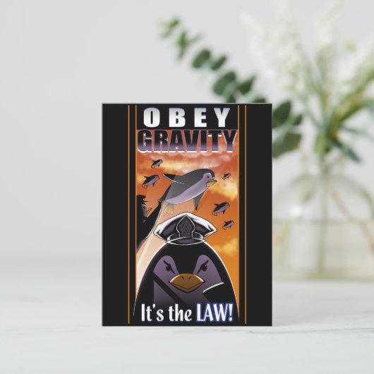 Obey Gravity Postkarte (Stehend Vorderseite)