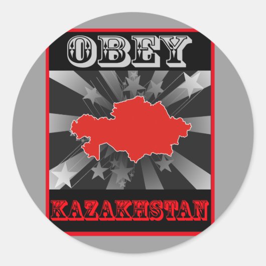 Obey Kazakhstan Runder Aufkleber (Vorderseite)