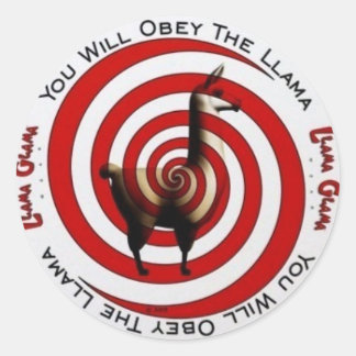 Obey Llama Runder Aufkleber