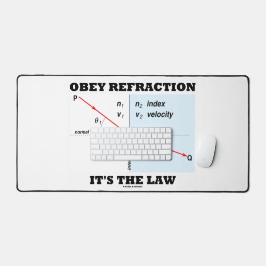 Obey Refraktion ist die Physik des Gesetzes nach d Schreibtischunterlage (Tastatur & Maus)