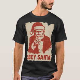 Obey Santa – Funny Retro Propaganda Christmas Tee