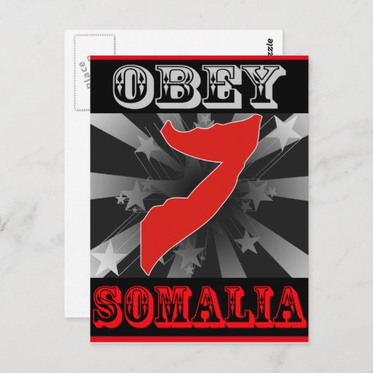 Obey Somalia Postkarte (Vorne/Hinten)