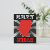 Obey Sudan Postkarte (Stehend Vorderseite)