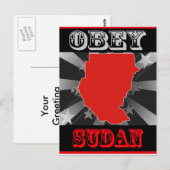 Obey Sudan Postkarte (Vorne/Hinten)
