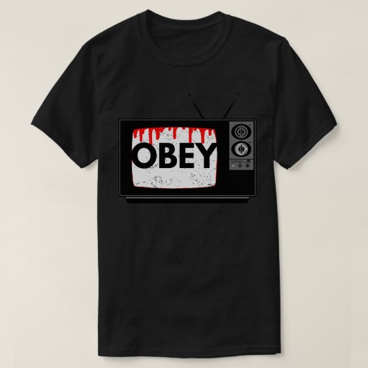 Obey TV 80er Horror Style T-Shirt (Design vorne)