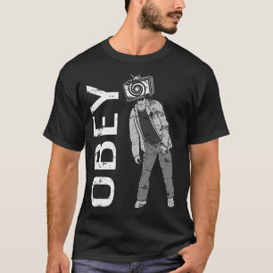 Obey TV Zombie Media Brainwash Fernsehen T-Shirt