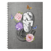 OBGYN Anatomie florale Art Womb Baby Design 1 Notizblock (Vorderseite)