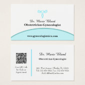 OBGYN Aquamarin Modern Elegant mit QR-Code (Vorne & Hinten)