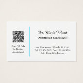 OBGYN Aquamarin Modern Elegant mit QR-Code (Rückseite)
