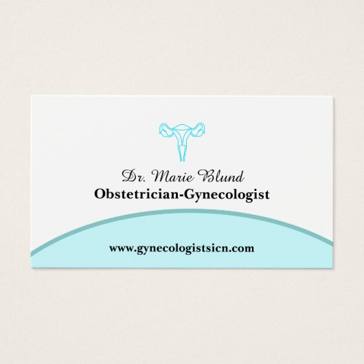 OBGYN Aquamarin Modern Elegant mit QR-Code (Vorderseite)