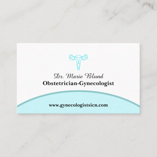 OBGYN Aquamarin Modern Elegant mit QR-Code Visitenkarte (Vorderseite)
