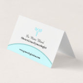 OBGYN Aquamarin Modern Elegant mit QR-Code Visitenkarten (Vorderseite)