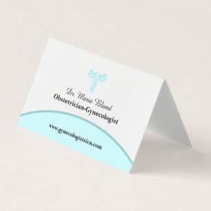 OBGYN Aquamarin Modern Elegant mit QR-Code Visitenkarten