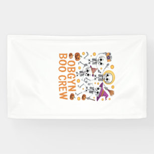 OBGYN Boo Crew Krankenschwester Skelett Tanz Hallo Banner