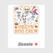OBGYN Boo Crew Nurse Skeleton Dancing Halloween Sp Aufkleber (Blatt)