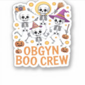 OBGYN Boo Crew Nurse Skeleton Dancing Halloween Sp Aufkleber (Vorderseite)