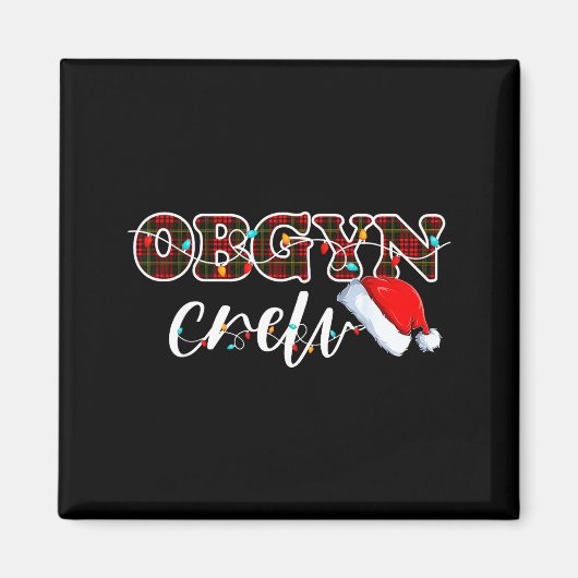 Obgyn Crew Christmas Lights Santa Hat Magnet (Vorne)