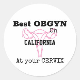 OBGYN Gynecologin Obstetrician Funny Spaß Runder Aufkleber