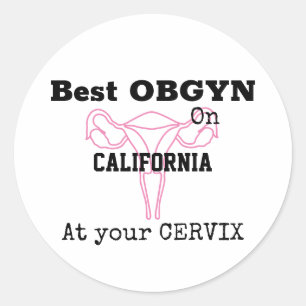 OBGYN Gynecologin Obstetrician Funny Spaß Runder Aufkleber