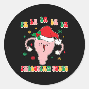 Obgyn Midfrau Doula Christmas Fa La La La La Fallo Runder Aufkleber