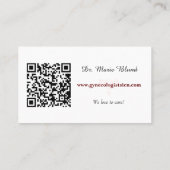 OBGYN Obstetrician Gynecologen Arzt Visitenkarte (Rückseite)