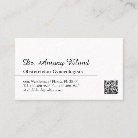 OBGYN Obstetrician Gynekologen Arzt Visitenkarte (Vorderseite)