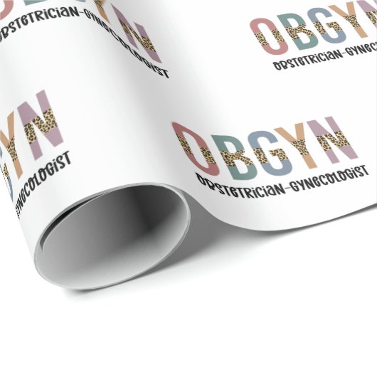 OBGYN Obstetriker Gynäkologe Leopard Print Geschenkpapier (Rolleneckpunkt)